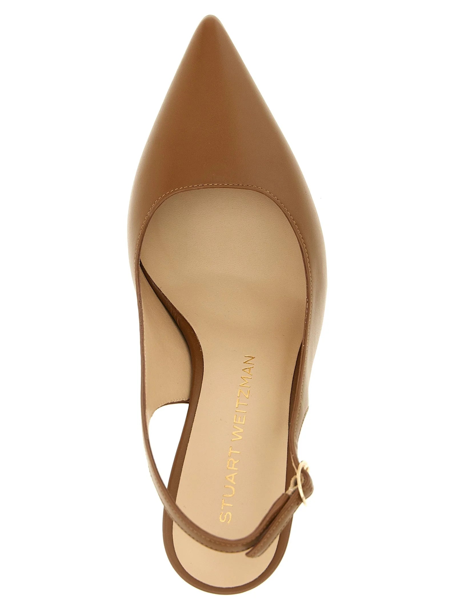 Stuart Weitzman Brown Calfskin Mid Heel Pumps