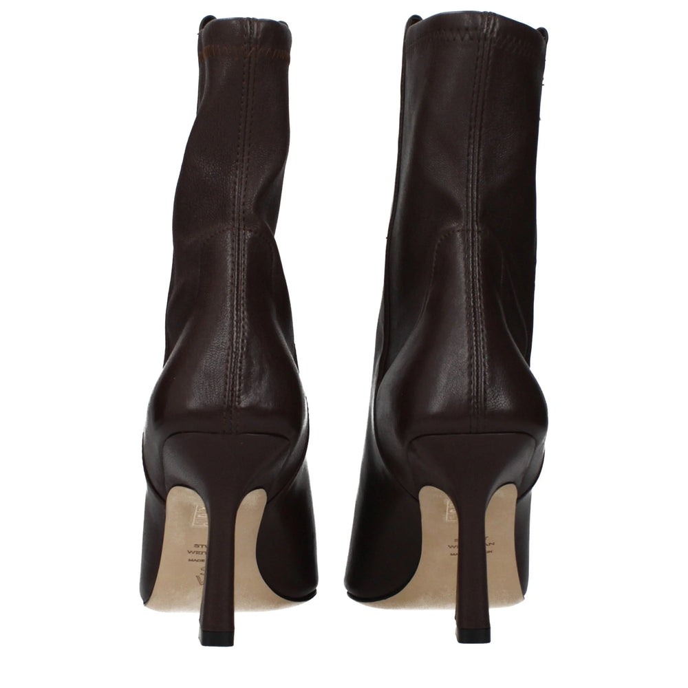 أحذية Stuart Weitzman البنية من الجلد عند الكاحل - EU40/US10