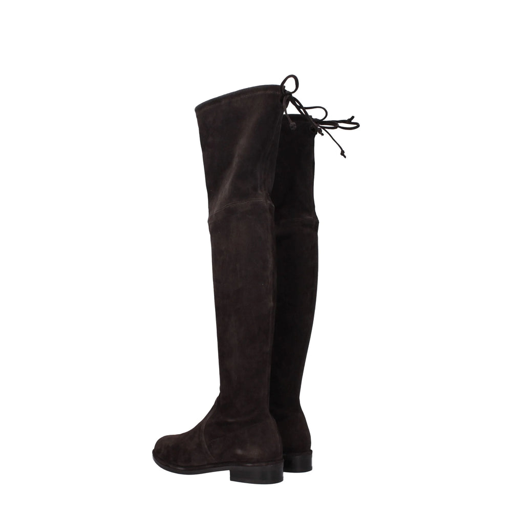 Stuart Weitzman Brown Leather Over The Knee - Boots