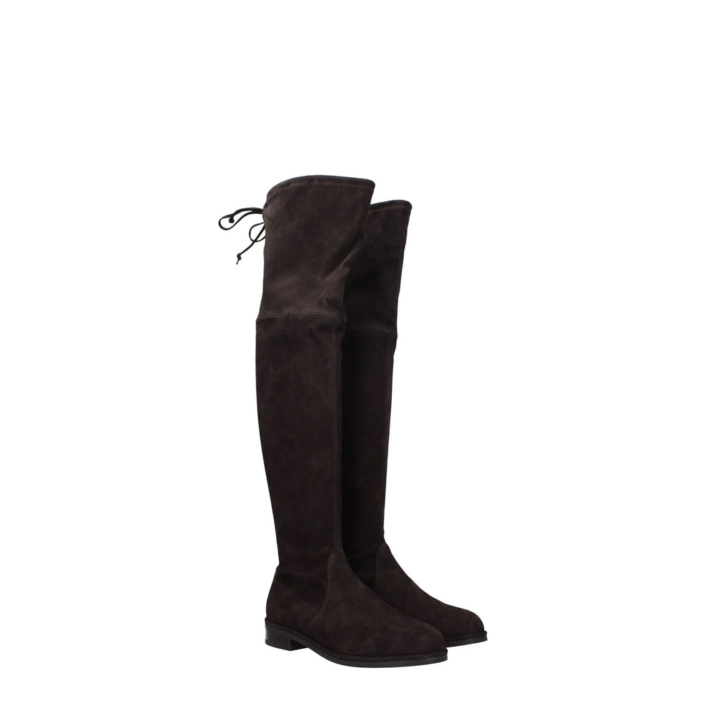 Stuart Weitzman Brown Leather Over The Knee - Boots