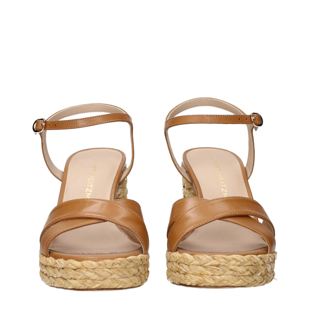 Plateformes en cuir marron Stuart Weitzman