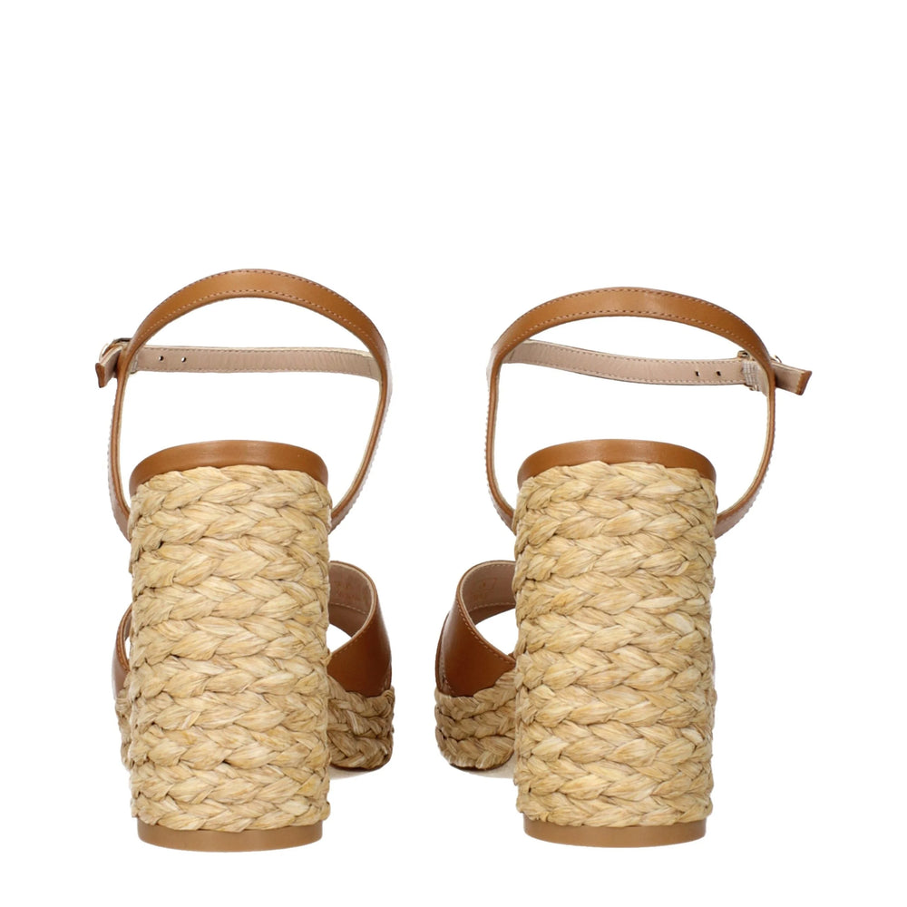 Plateformes en cuir marron Stuart Weitzman