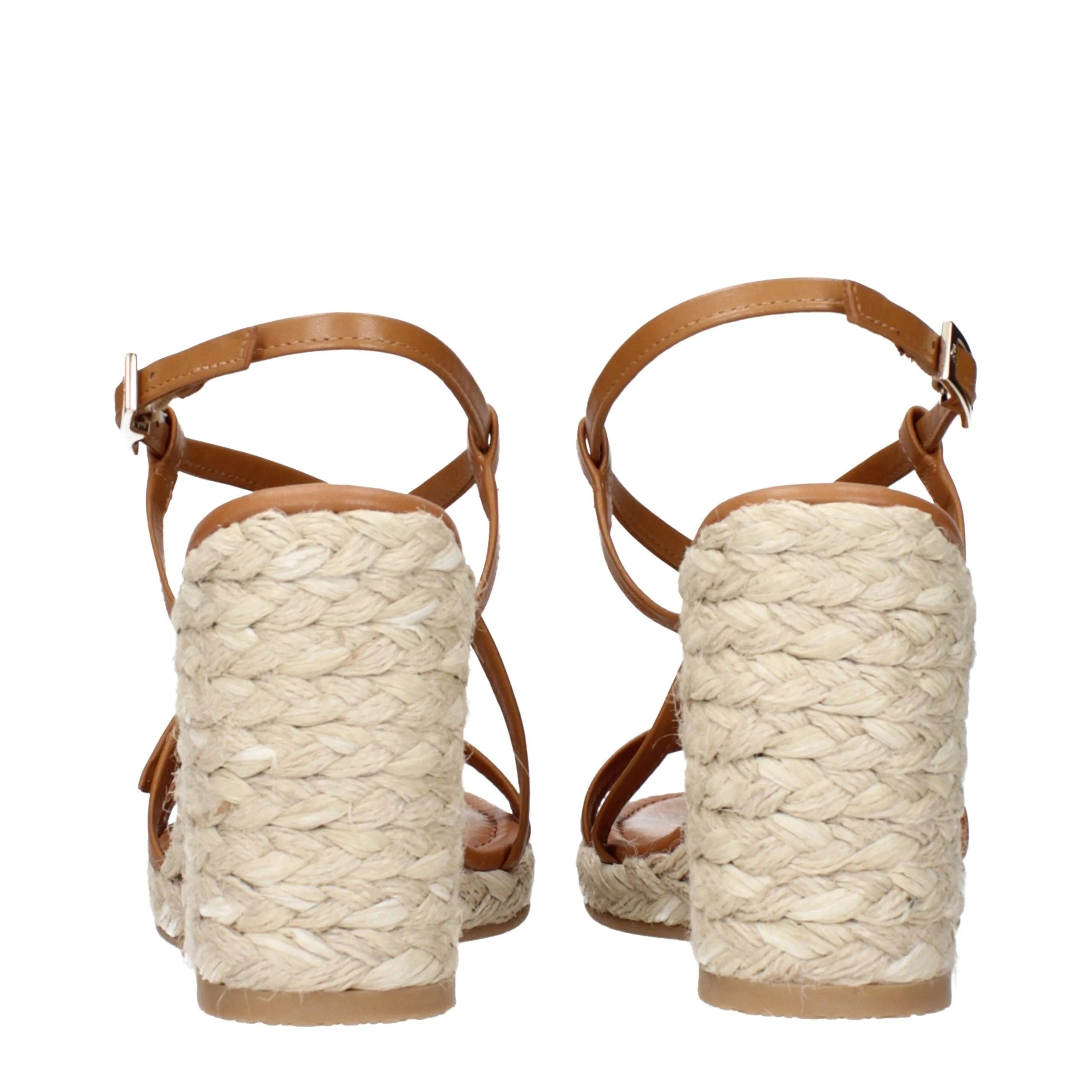 Stuart Weitzman Brun Läder Wedges Sandaler