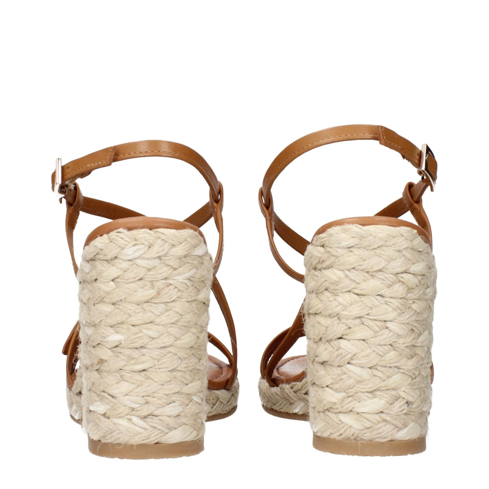 Stuart Weitzman Brun Läder Wedges Sandaler