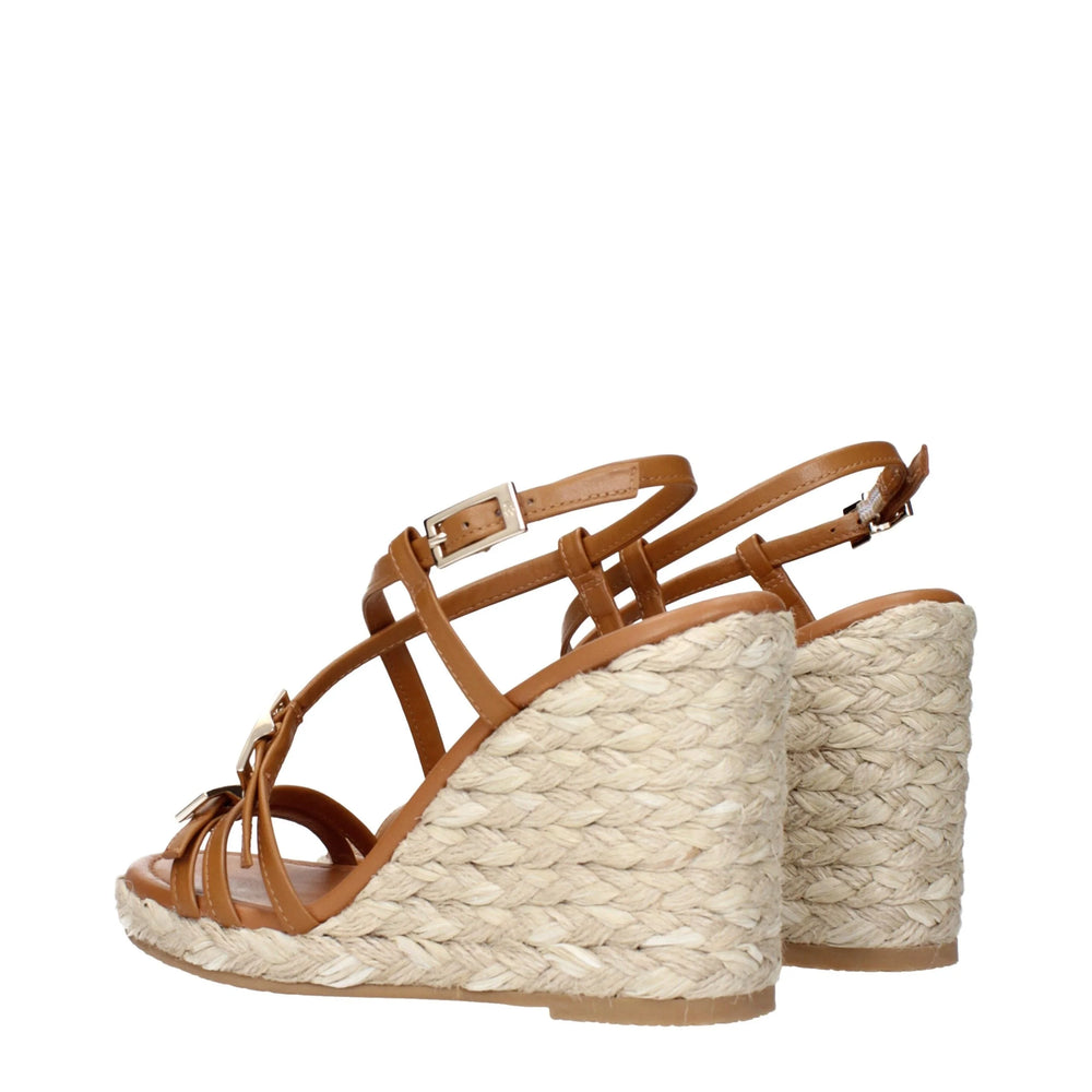 Stuart Weitzman Brun Läder Wedges Sandaler
