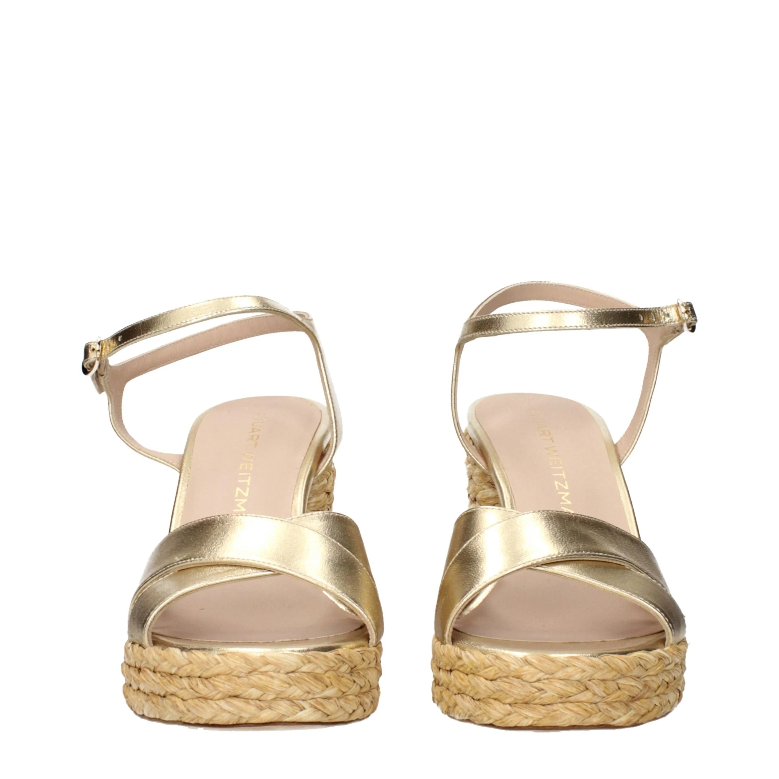 Stuart Weitzman Gold Leather Platforms
