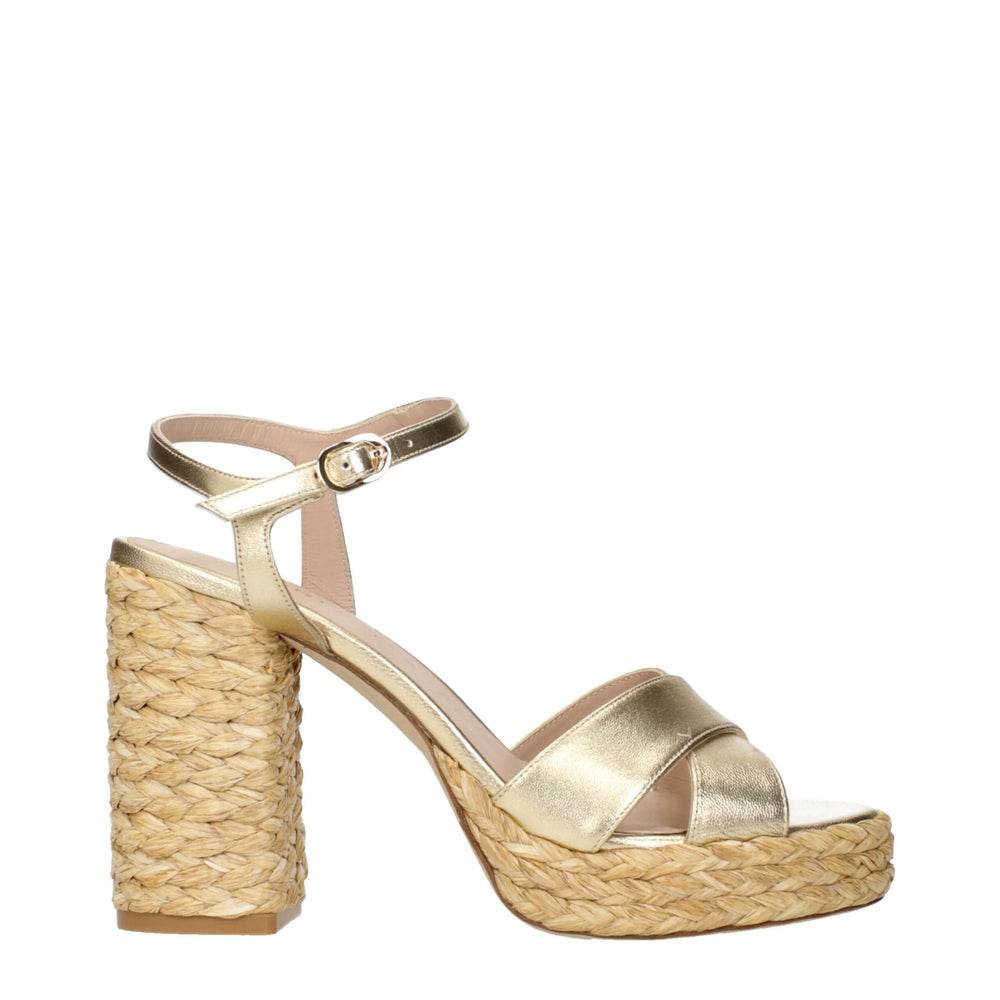 Stuart Weitzman Zlaté kožené platformy