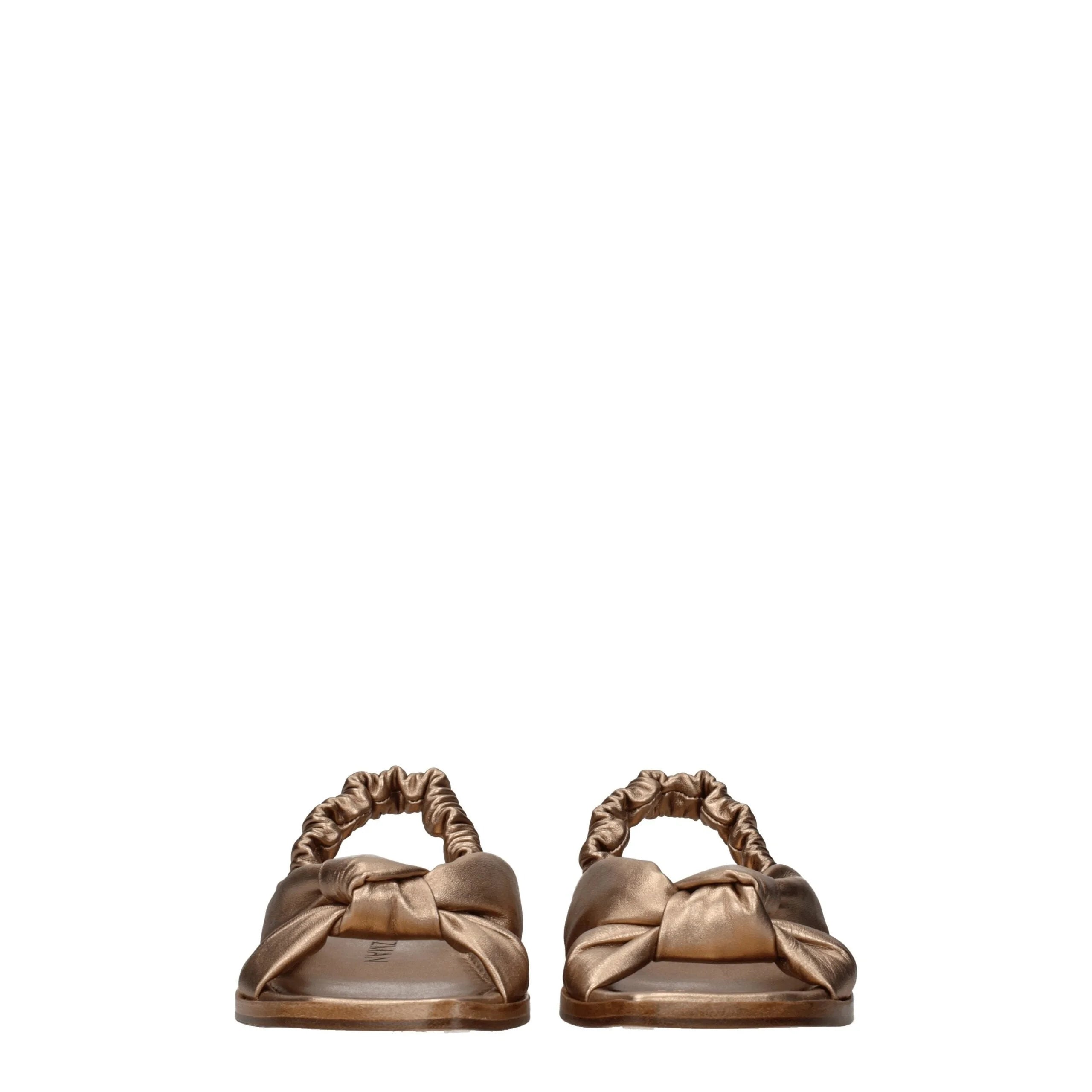 Stuart Weitzman Gold Leather Sandals - EU36.5/US6.5