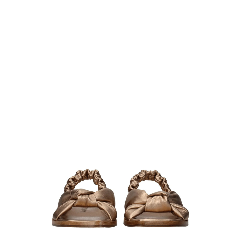 Stuart Weitzman Gold Leather Sandals - EU36.5/US6.5