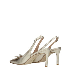 Stuart Weitzman Gold Leather Stiletto Heels Sandals - EU38.5/US8.5