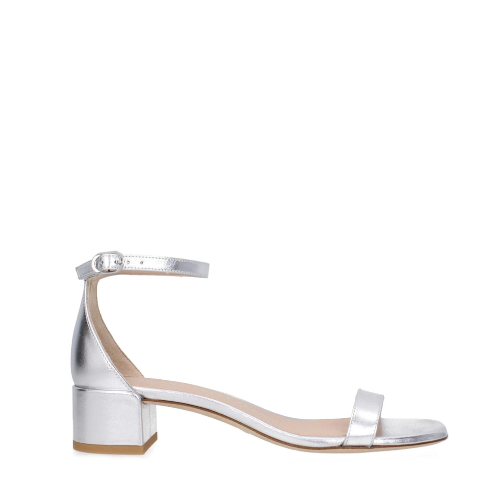 Stuart Weitzman Gray Leather Flat Sandals - Sandals