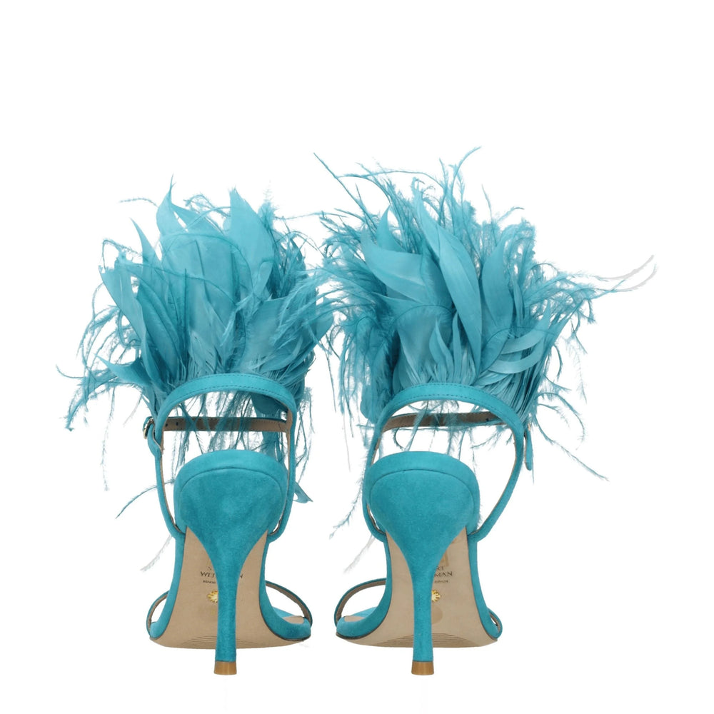 Stuart Weitzman Green Leather Stiletto Heels Sandals - EU39/US9