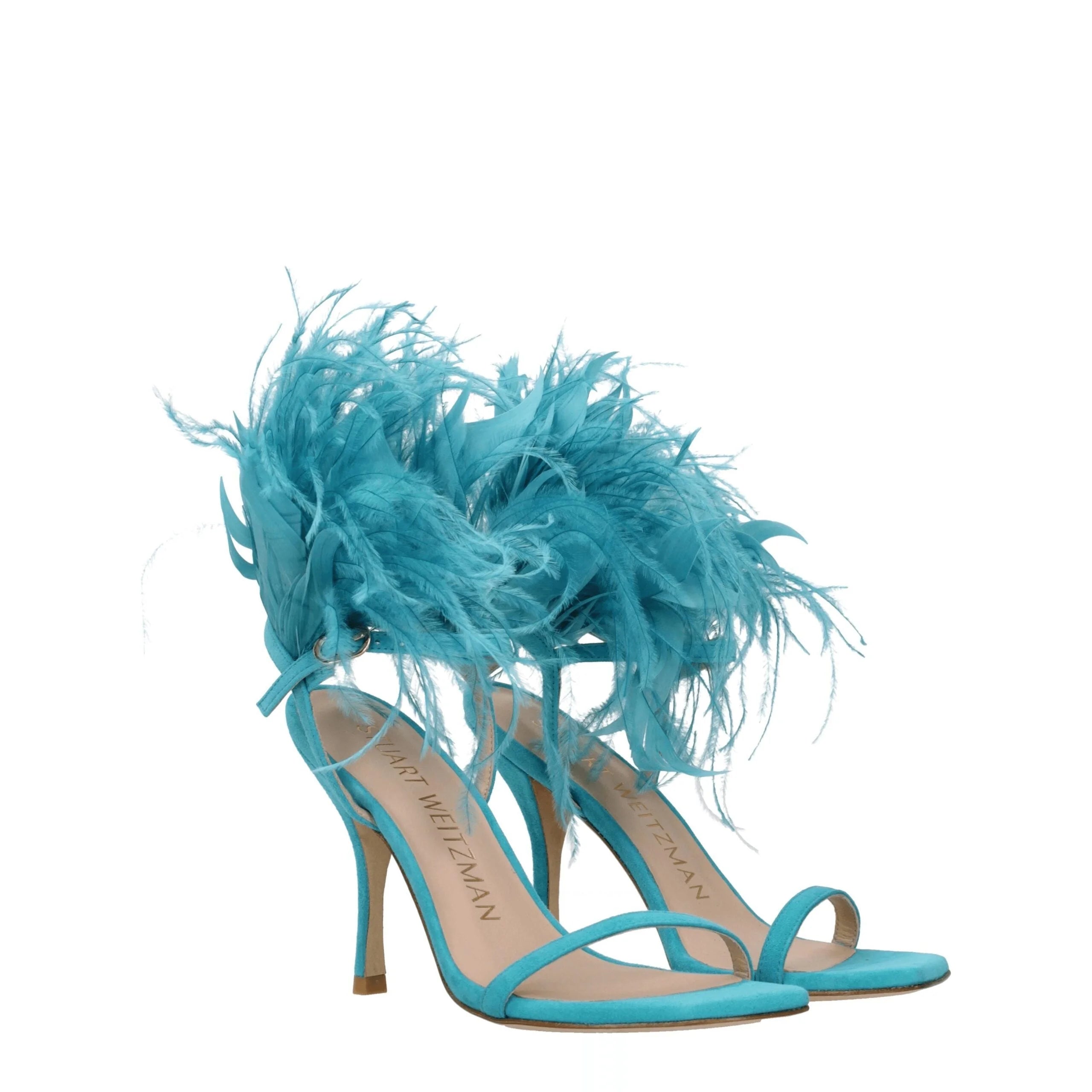 Stuart Weitzman Green Leather Stiletto Heels Sandals - EU39/US9