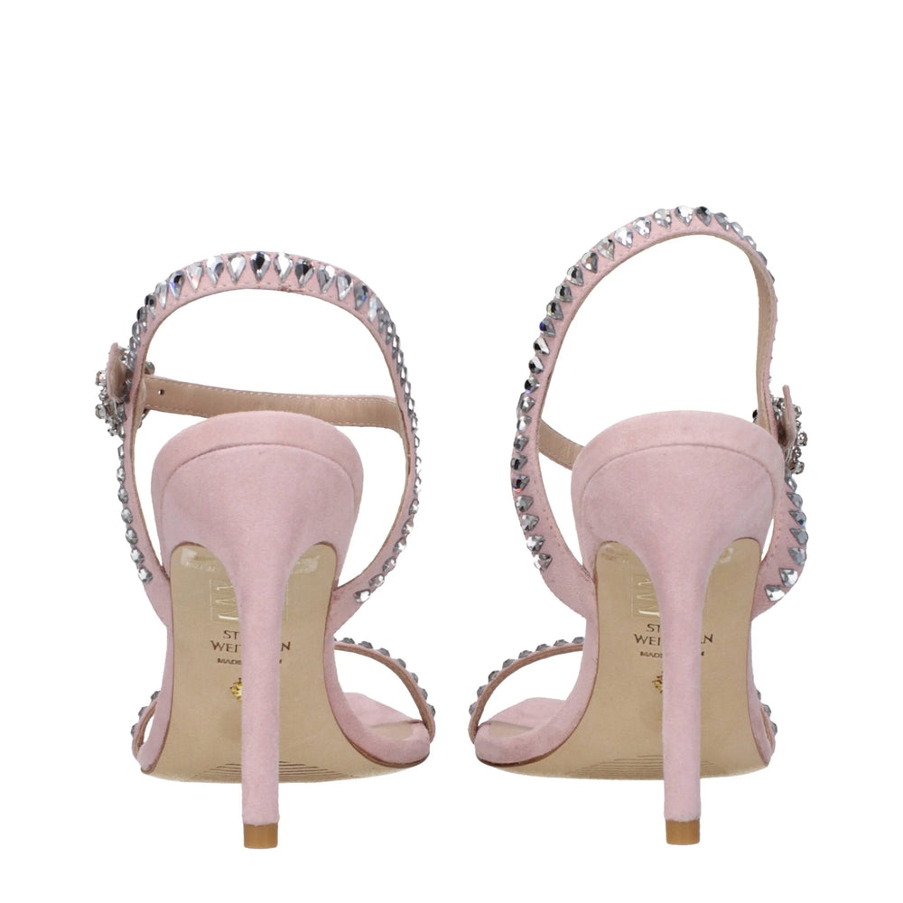 Stuart Weitzman Pink Leather Stiletto Heels Sandals - Sandals