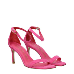 Stuart Weitzman Pink Leather Stiletto Heels Sandals - Sandals