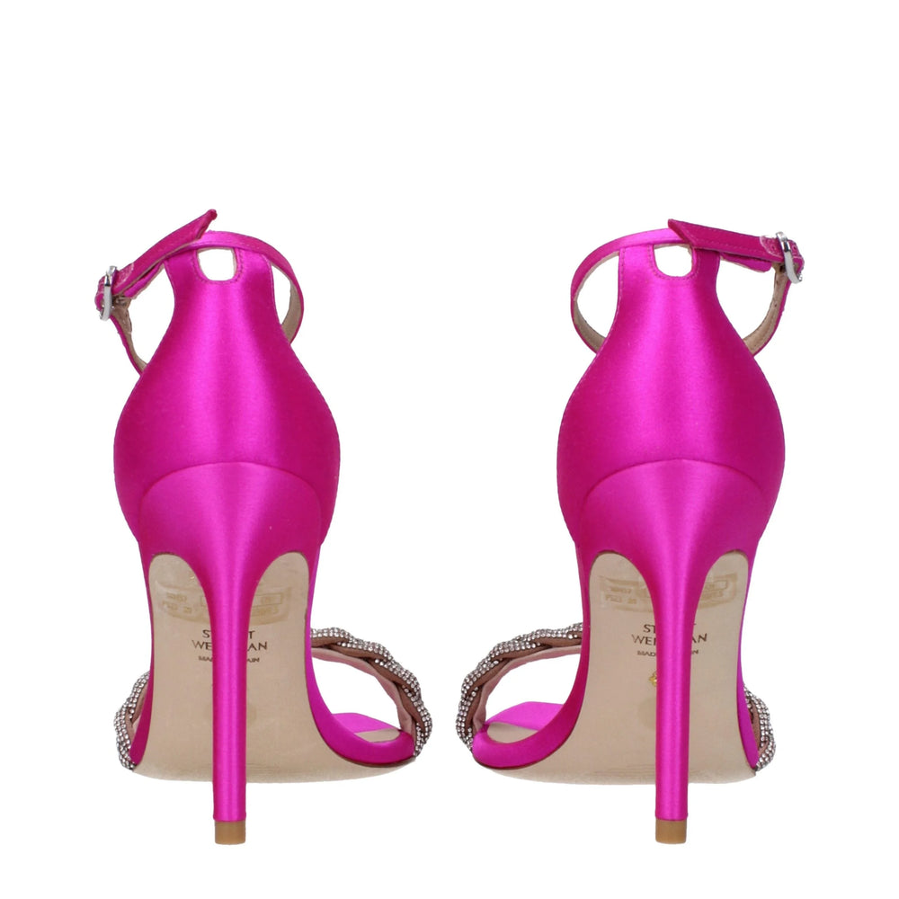 Stuart Weitzman Pink Satin Stiletto Heels Sandals - Sandals