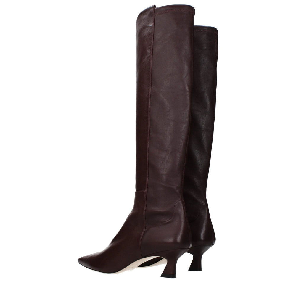 Stuart Weitzman Red Leather High Heel Boots - EU37/US7