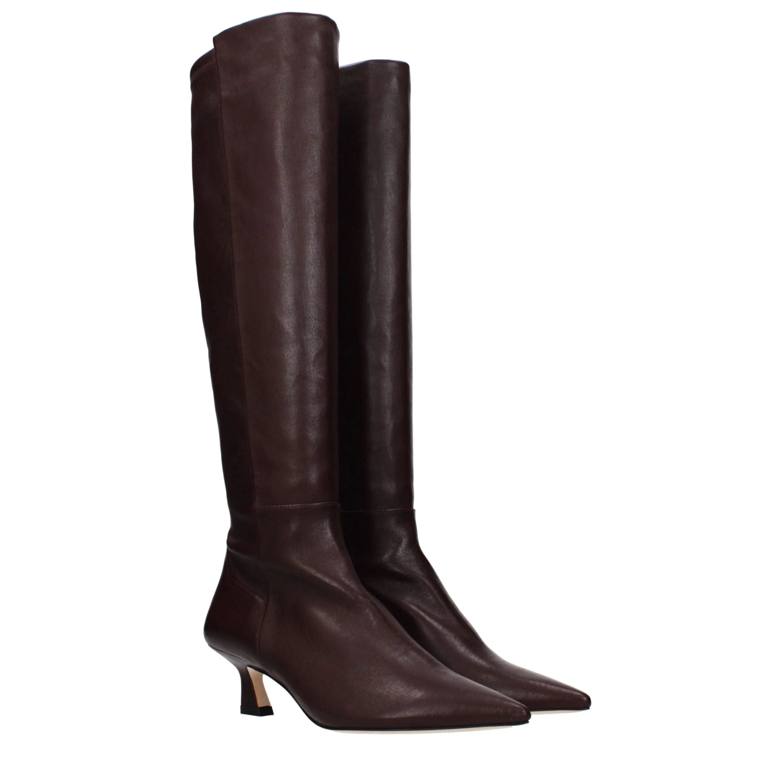 Stuart Weitzman Red Leather High Heel Boots - EU37/US7