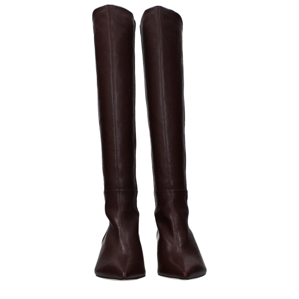 Stuart Weitzman Red Leather High Heel Boots - EU37/US7