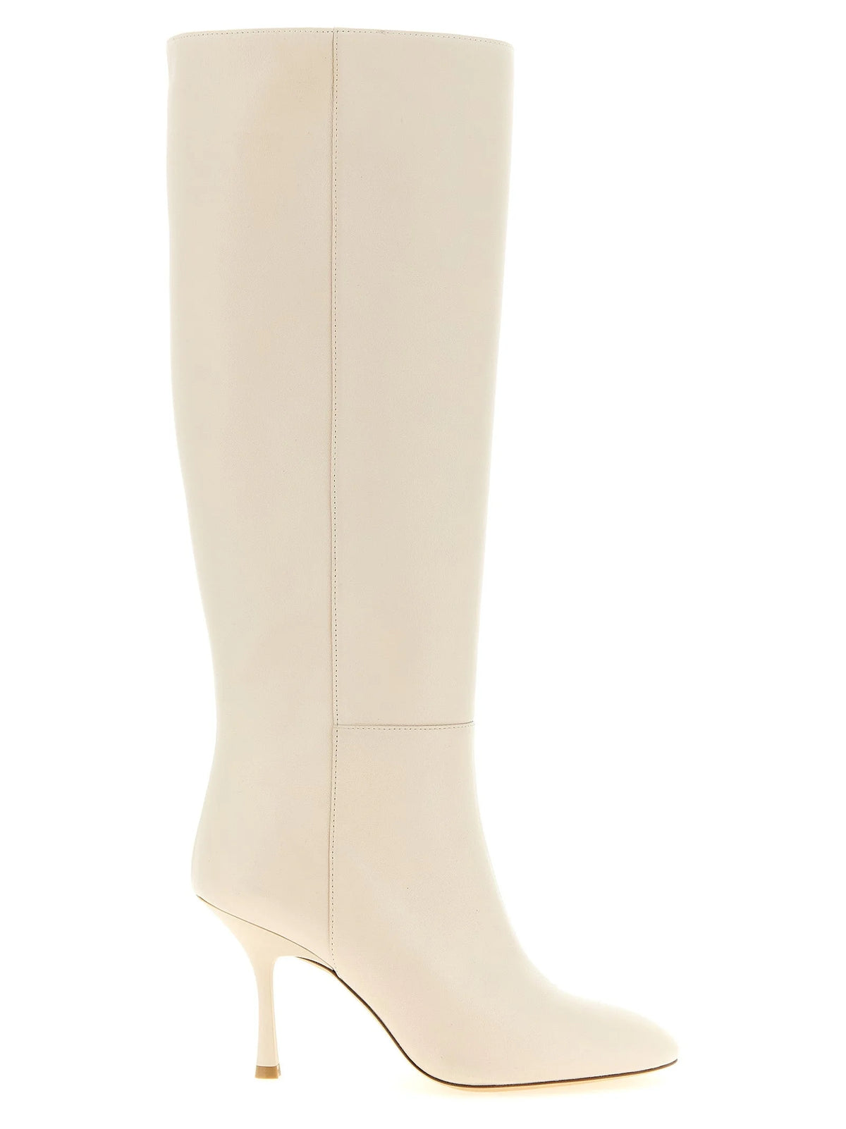 Stuart Weitzman White Lamb Leather Over The Knee