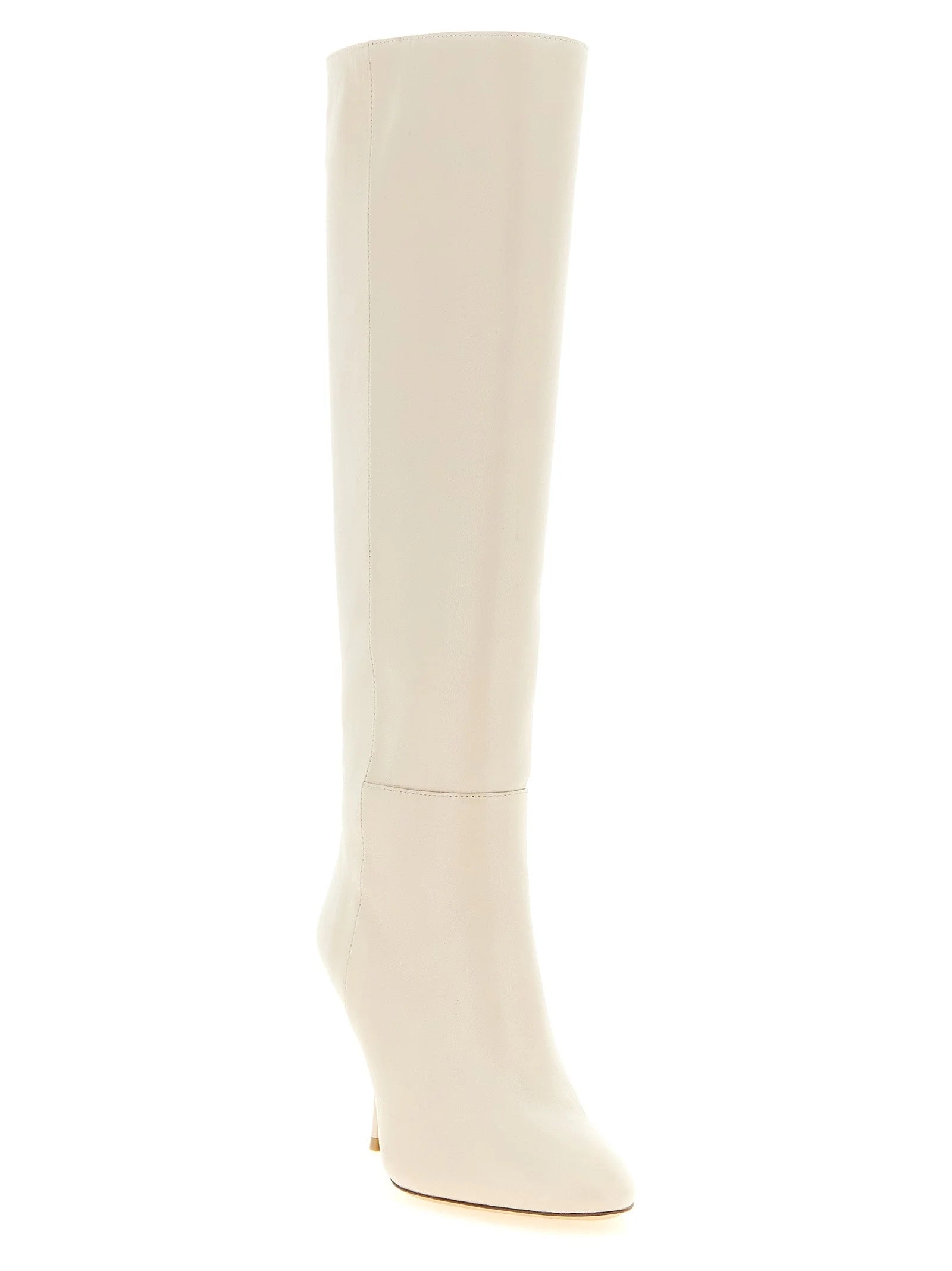 Stuart Weitzman White Lamb Leather Over The Knee