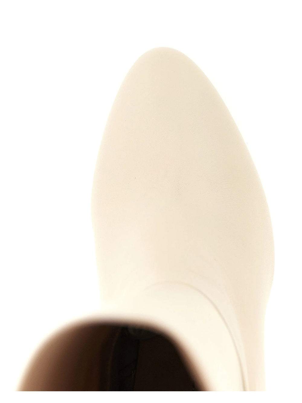 Stuart Weitzman White Lamb Leather Over The Knee