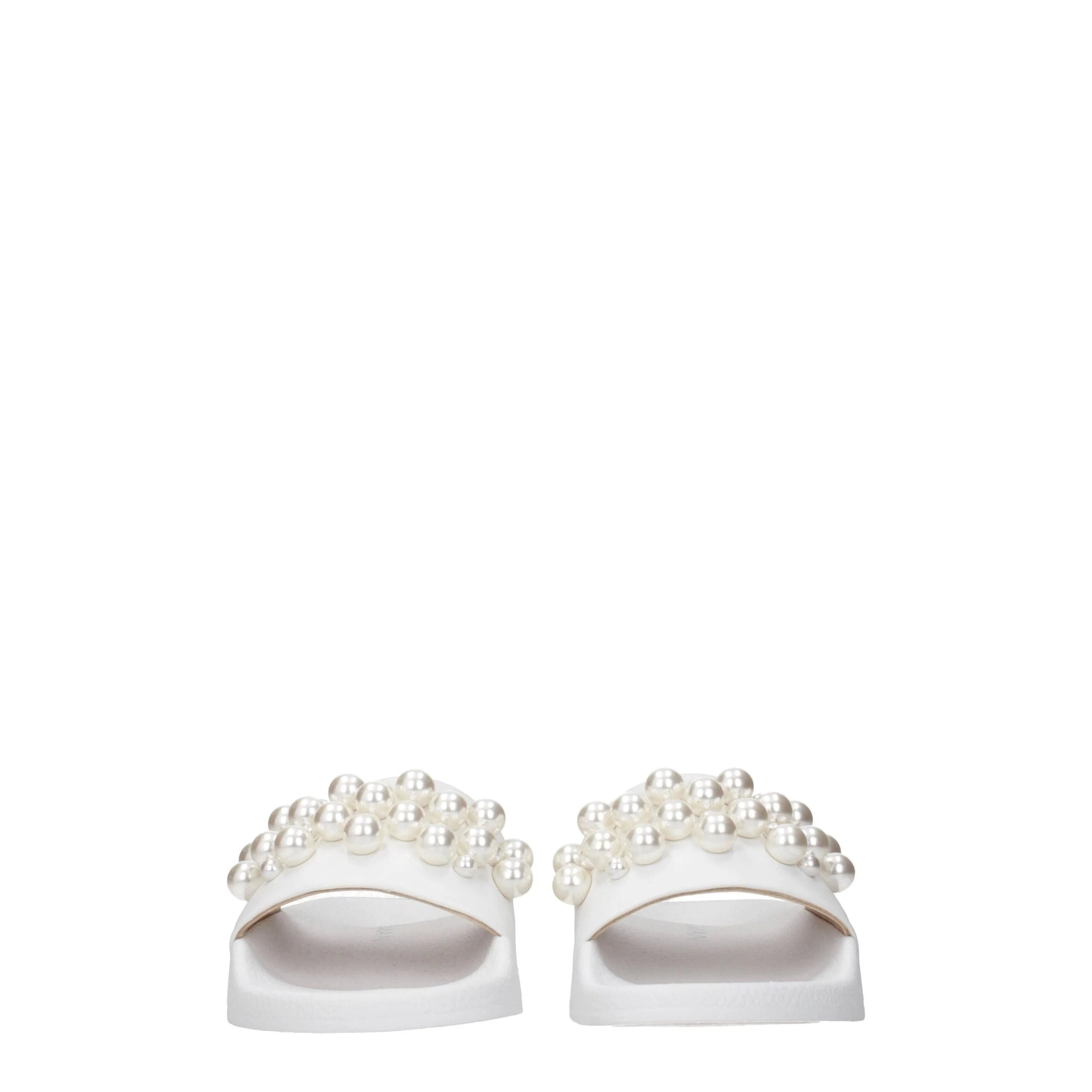 Stuart Weitzman White Leather Slippers Sandals - EU36.5/US6.5