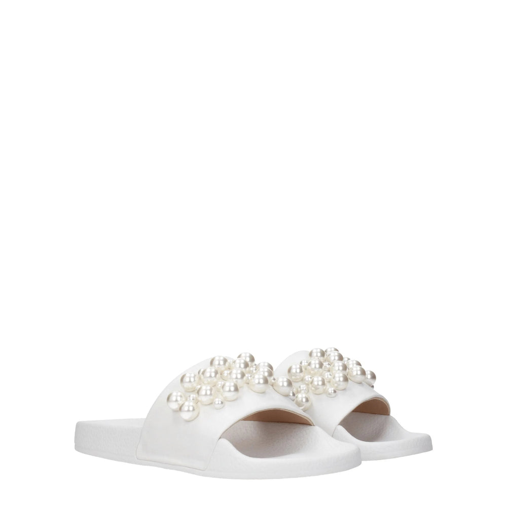 Stuart Weitzman White Leather Slippers Sandals - EU36.5/US6.5