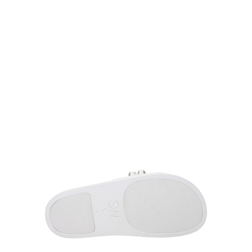 Stuart Weitzman White Leather Slippers Sandals - EU36.5/US6.5