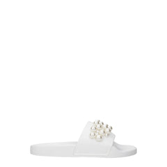 Stuart Weitzman White Leather Slippers Sandals - EU36.5/US6.5