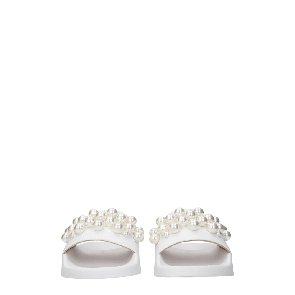 Stuart Weitzman White Leather Slippers Sandals - EU36.5/US6.5