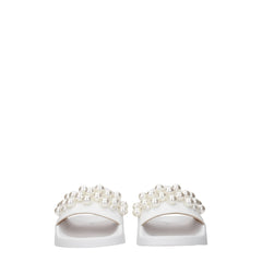 Stuart Weitzman White Leather Slippers Sandals - EU36.5/US6.5