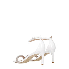 Stuart Weitzman White Leather Stiletto Heels Sandals - EU38/US8