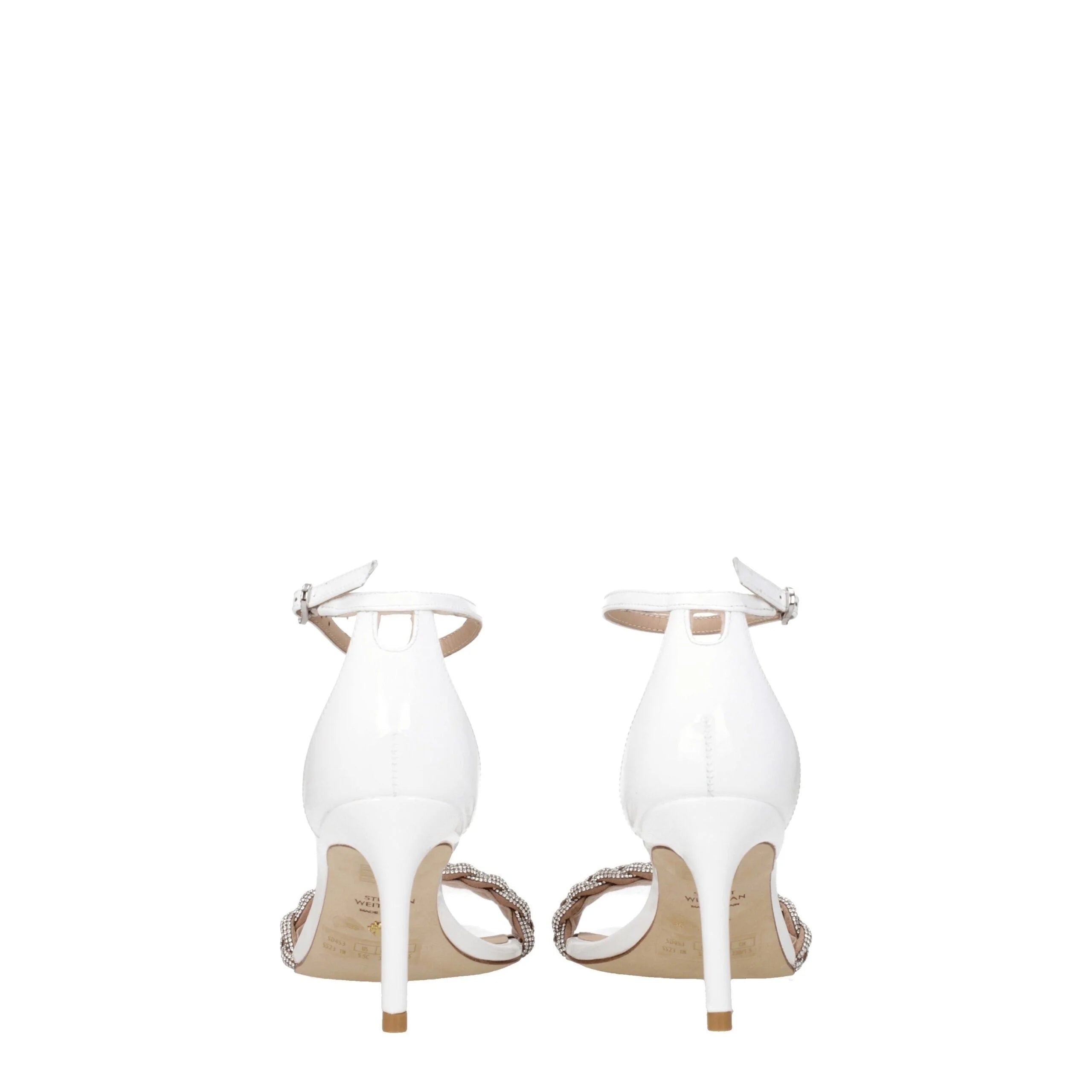 Stuart Weitzman White Leather Stiletto Heels Sandals - EU38/US8