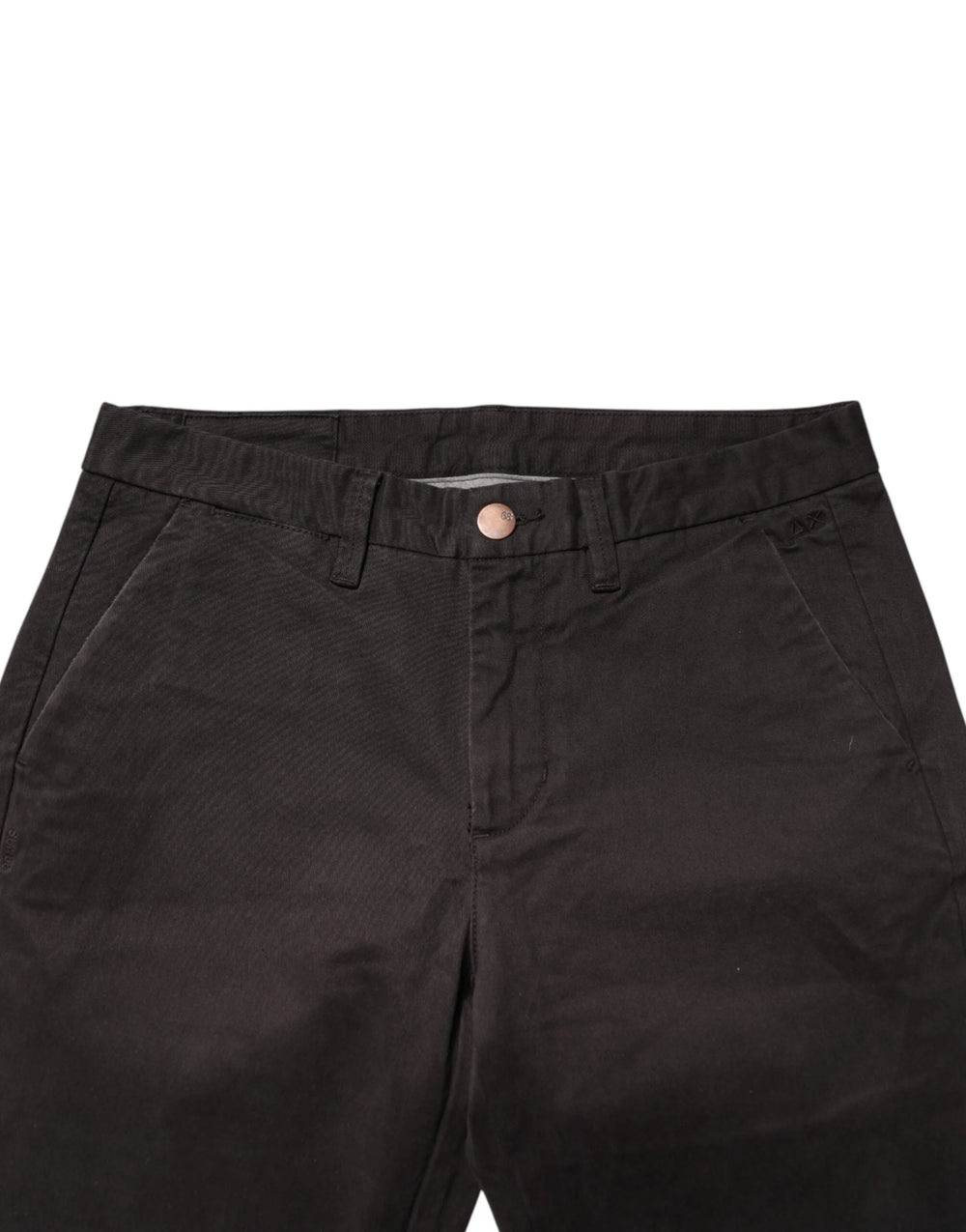 Sun68 Dark Brown Cotton Stretch Skinny Mid Waist Men Trouser Pants