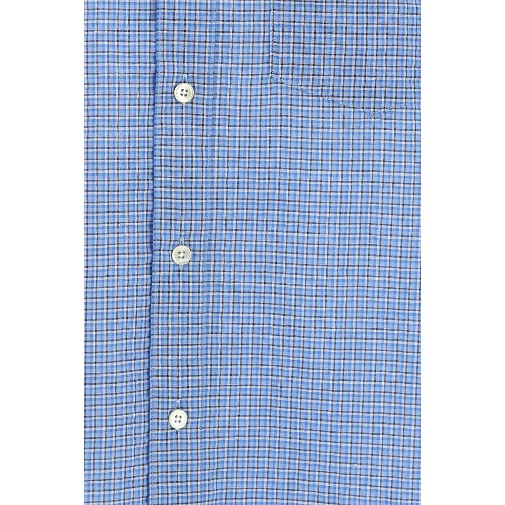 Chemise en coton bleu tournesol