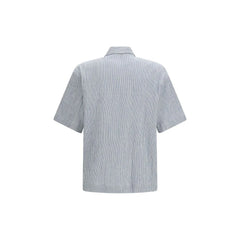 Chemise à manches courtes en coton bleu Tournesol