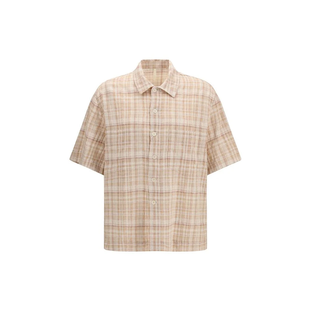 Chemise à motifs en coton orange Tournesol