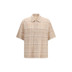 Chemise à motifs en coton orange Tournesol