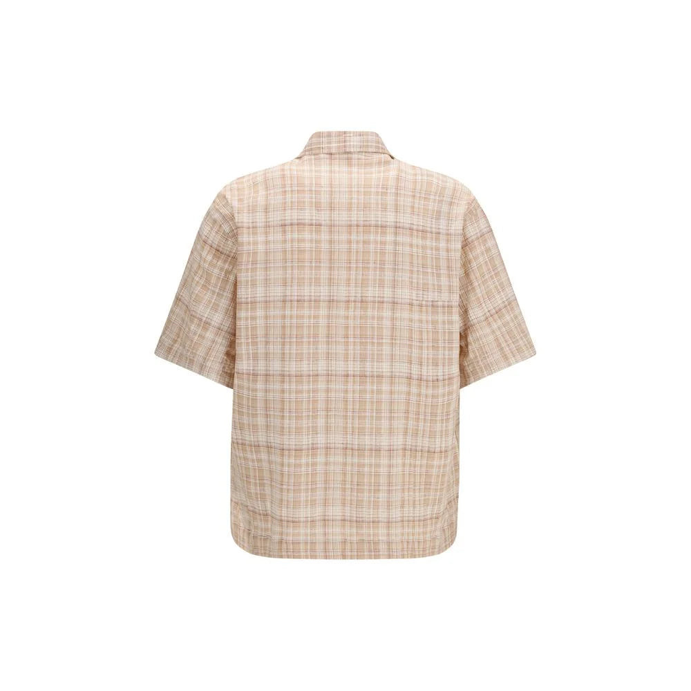 Chemise à motifs en coton orange Tournesol