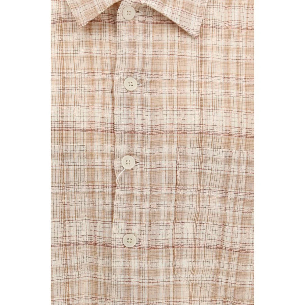 Chemise à motifs en coton orange Tournesol