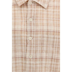 Chemise à motifs en coton orange Tournesol