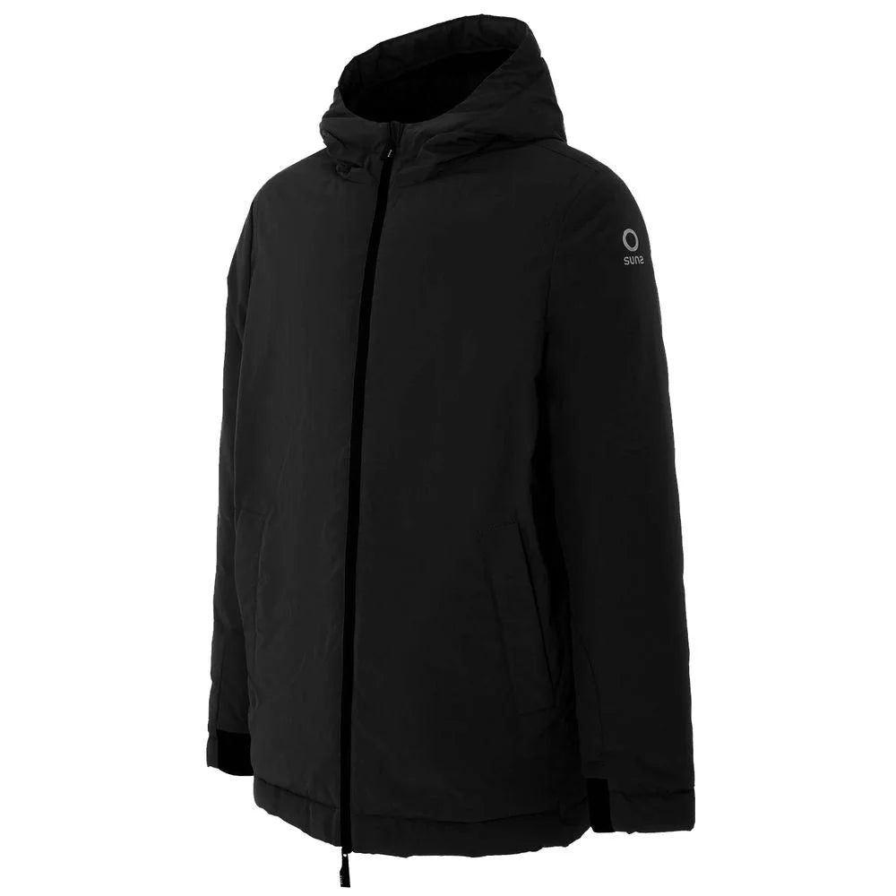 Suns Black Polyester Jackets & Coat - Rain Coats