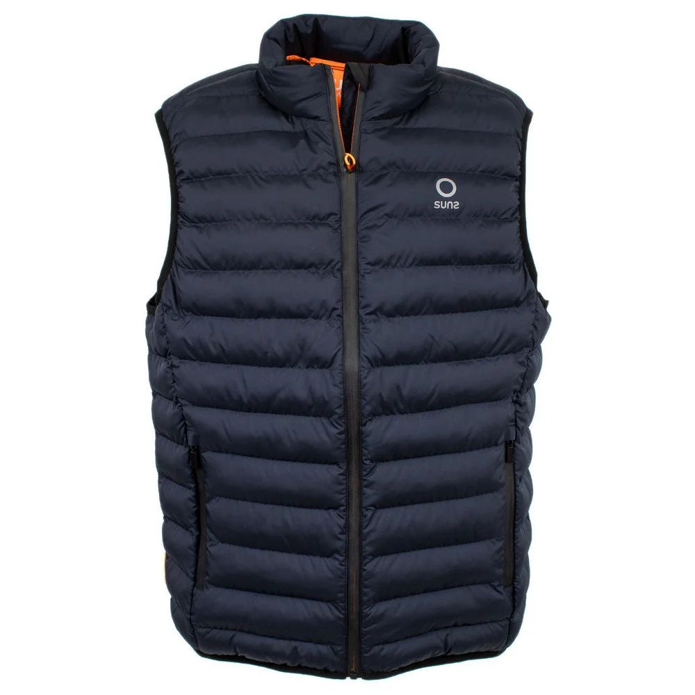 Suns Blue Polyester Sleveless Jacket