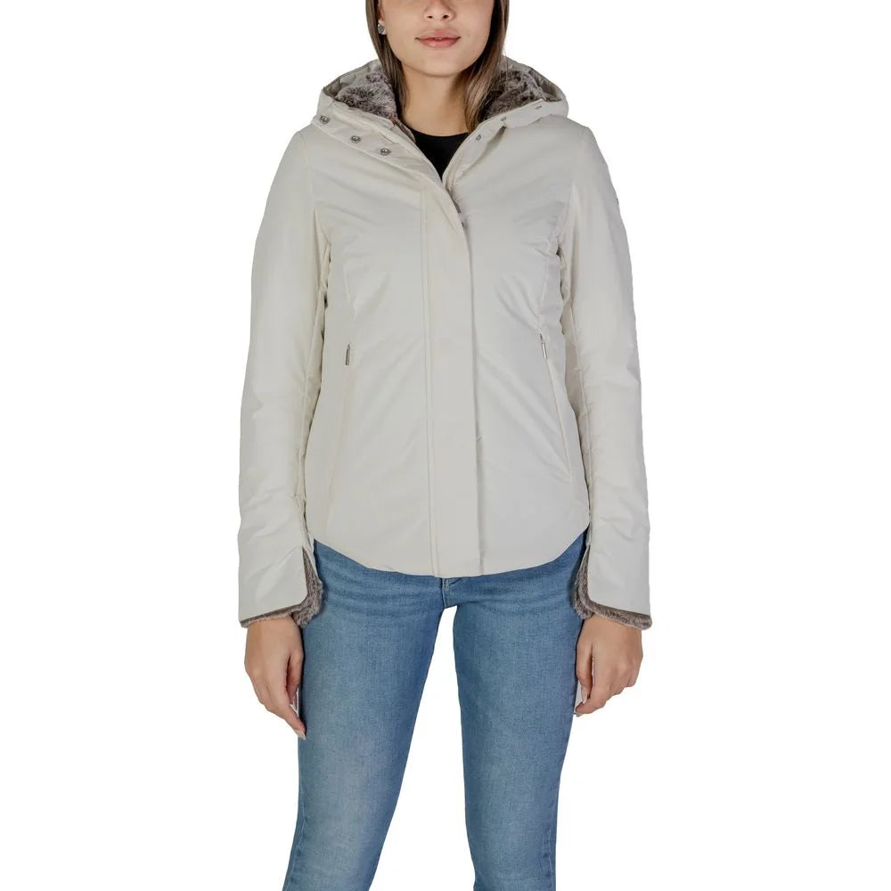 Suns Cream Polyester Jackets & Coat - XL