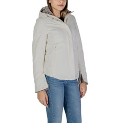 Suns Cream Polyester Jackets & Coat - XL