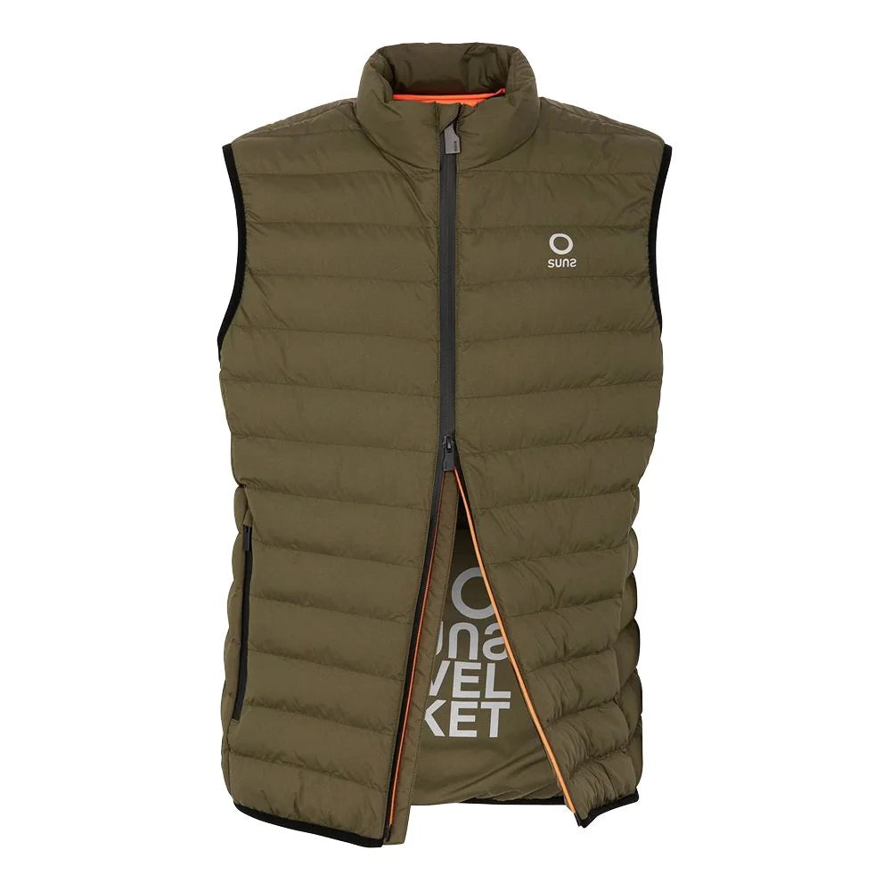 Suns Green Polyester Sleveless Jacket - Vests