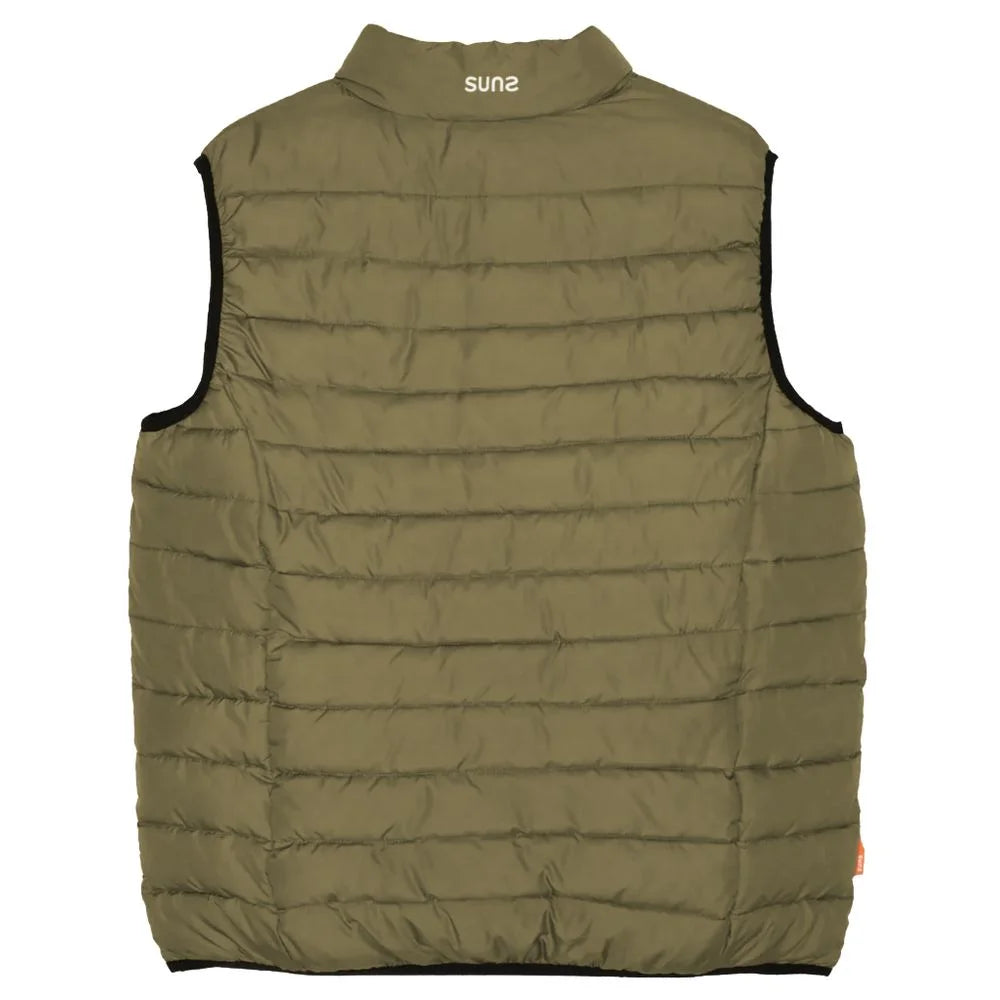 Suns Green Polyester Sleveless Jacket - Vests