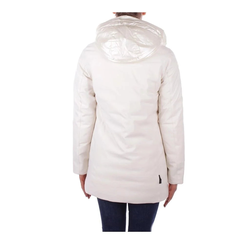 Suns White Polyester Jackets & Coat - Parkas