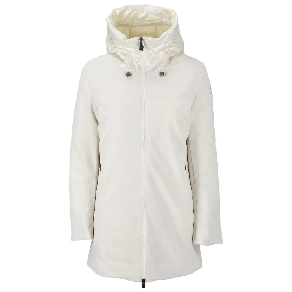 Suns White Polyester Jackets & Coat - Parkas